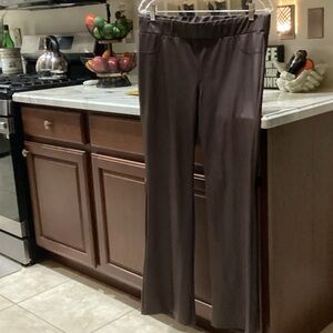 Torrid Chocolate Brown Flare Pants Size 1 (1X) Pleather 30” inseam